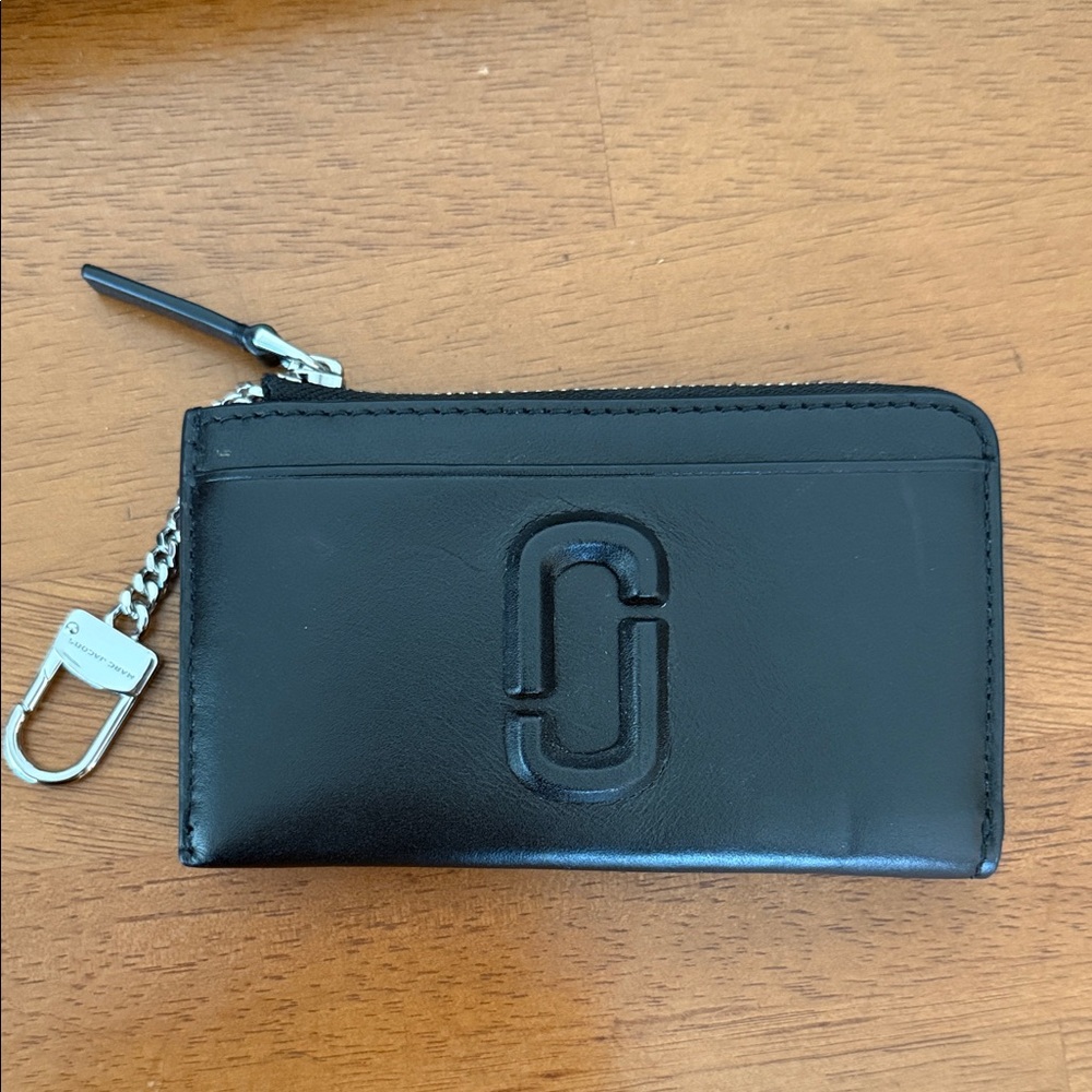 Pre-Owned Marc Jacobs J MARC Black Leather Zip Card Case